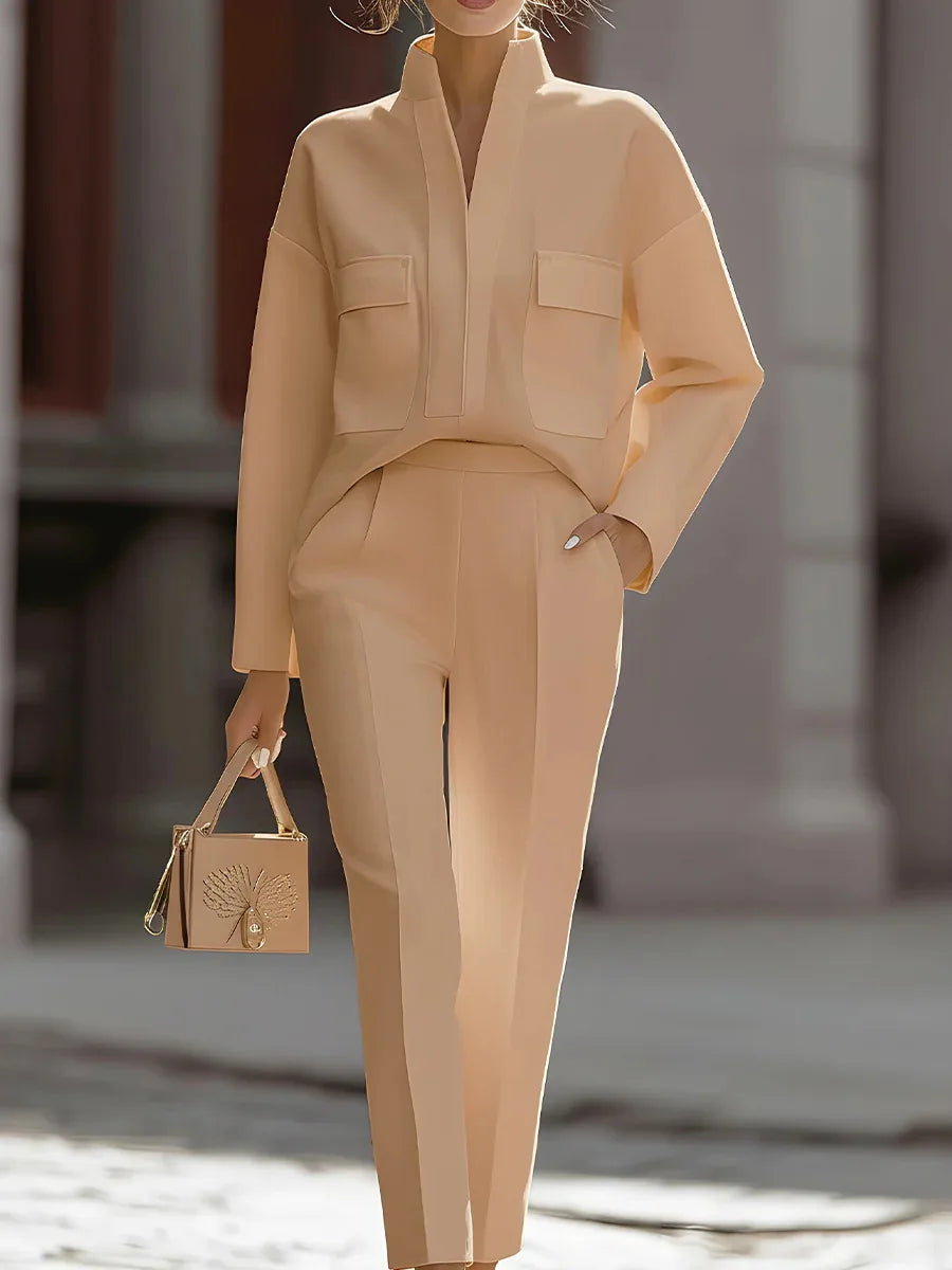 2026 Spring Urban Commute New Style Fashion Elegant Versatile Long Sleeve Lapel Pocket Women Casual Suit