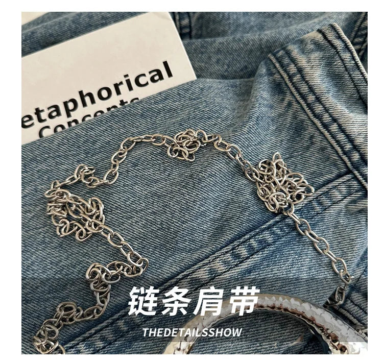New Gold Silver Fashion Acrylic Moon Women's Handbags Luxury Ladies Clutch Bags Dinner Bag with chain 2024