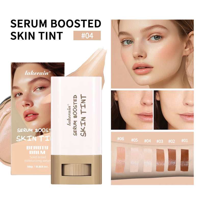Base em bastão Balm Serum Boosted Skin Tint Base em bastão Suave Plumper Alta Cobertura Base Bronze para Viagem Make