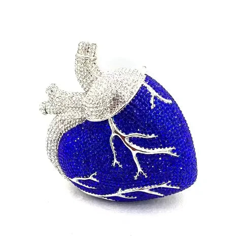XIYUAN Red Heart Shaped Rhinestone Evening Bag Women Luxury Unique Wedding Party Dress Handbags Gold Crystal Bridal Clutch Purse