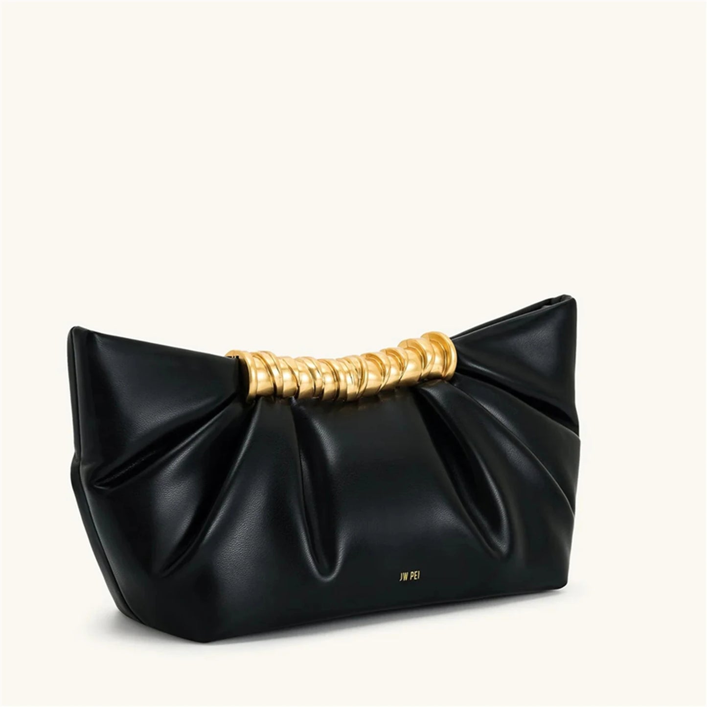 JW PEI Leia Bolsa de ombro plissada estilo francês, mini bolsa crossbody com corrente de metal, bolsa elegante para festa à noite e banquete, novo 2025 - CRAVO ROSE