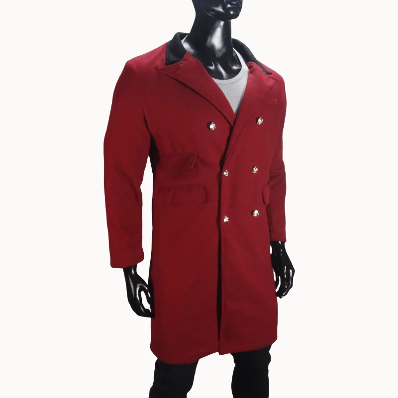 Coat Winter Men's Jackets Warm with Lining Men's Coat  X-Long Double Breasted Trench Multi-Pockets Male Clothing Eu Size M-XXL