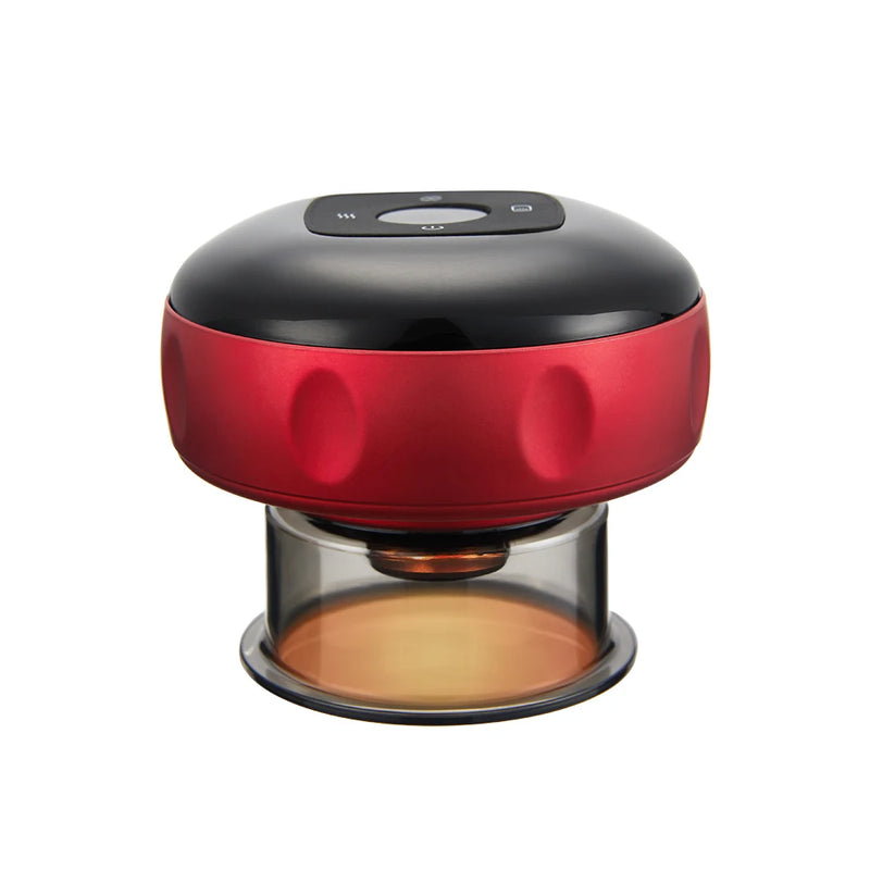 Massageador elétrico de terapia com ventosas para o corpo, anticelulite, aquecimento com luz vermelha, vibração, guasha, raspagem de gordura, queima de gordura e emagrecimento