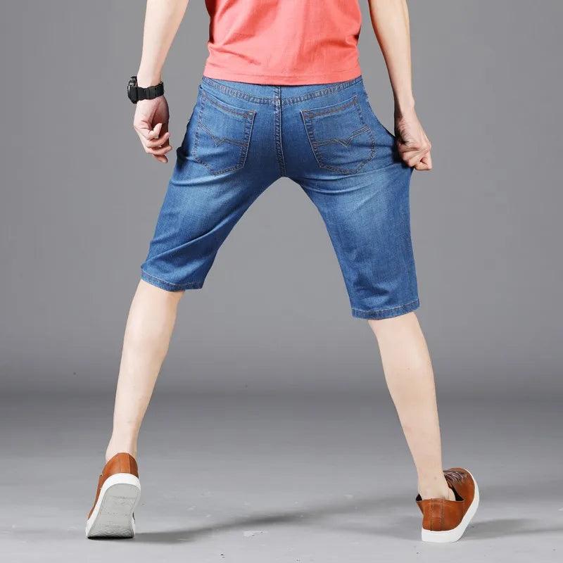 New Arrivals Denim Short Jeans For Men Thin Casual Fashion Summer Pants Elastic Straight Daily Fashion Trousers