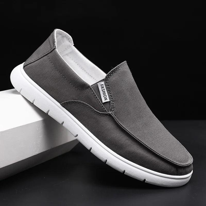 New Spring Men's Canvas Shoes Flat Loafers Breathable Soft Bottom Old Beijing Cloth Shoes Low To Help Casual Shoes - CRAVO ROSE