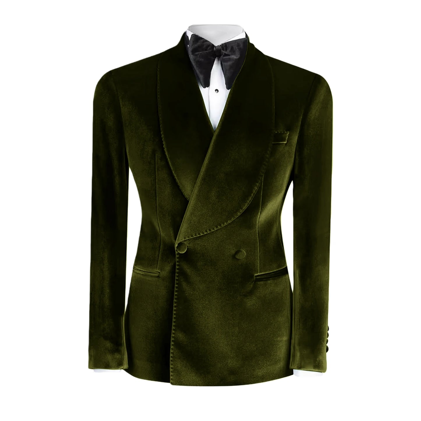 Formal Velvet Men's Suits Blazer Double Breasted Jacket 1 Piece Elegant Slim Fit Male Clothing Wedding Men Business Casual Coats