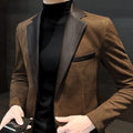 Jaqueta masculina de abotoamento único, nova, vintage, de grife de luxo, roupas de primavera de alta qualidade, ternos e blazers masculinos