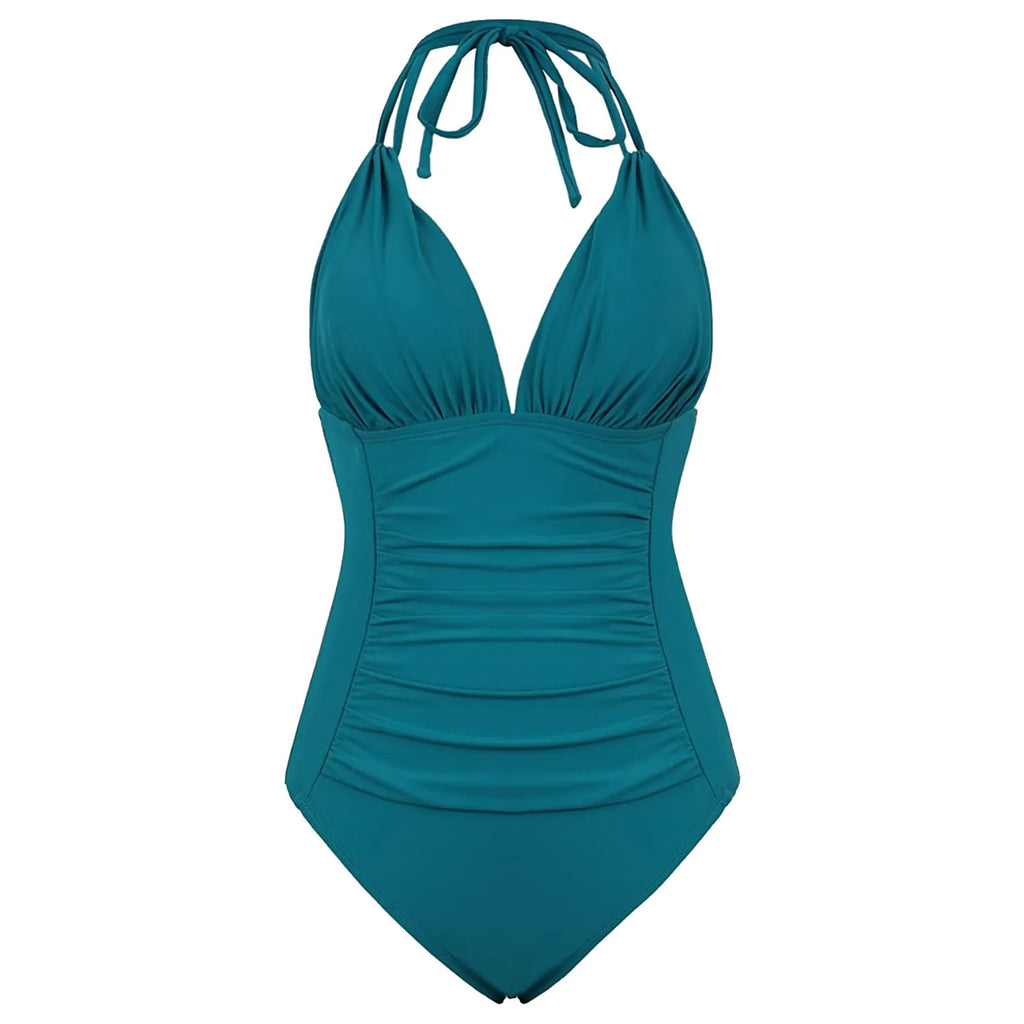 Women's One-piece With Chest Pad Without Steel Bra Swimsuit Solid Color   Swimsuit купальник женский nuevo en conjuntos a juego