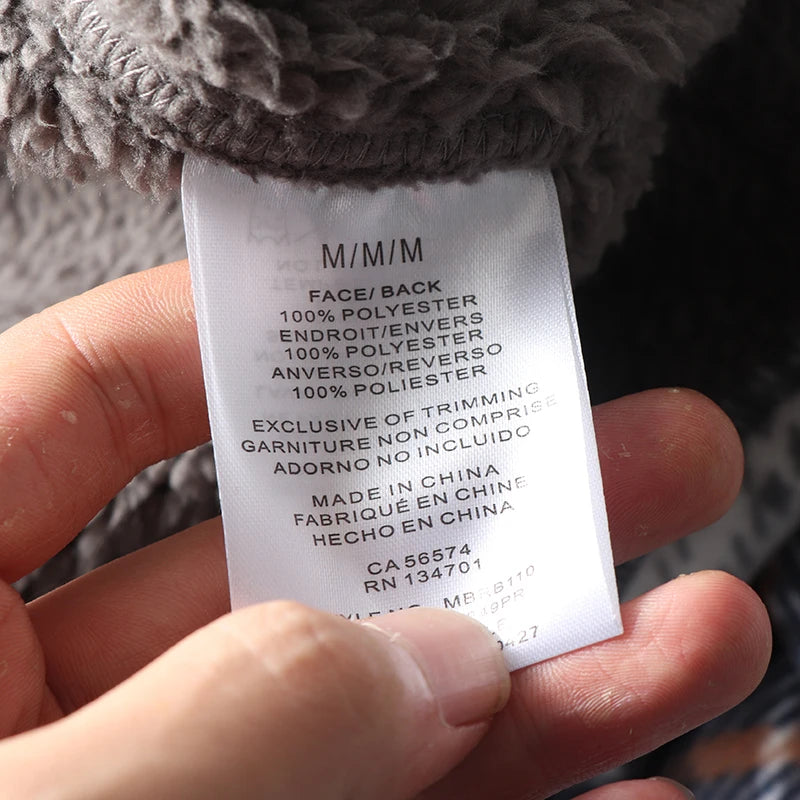 Thickened Plaid Shirt Coat Couples Style Fleece Lined Lamb Fur Casual Warm Outerwear for Men And Women Polyester Fabric