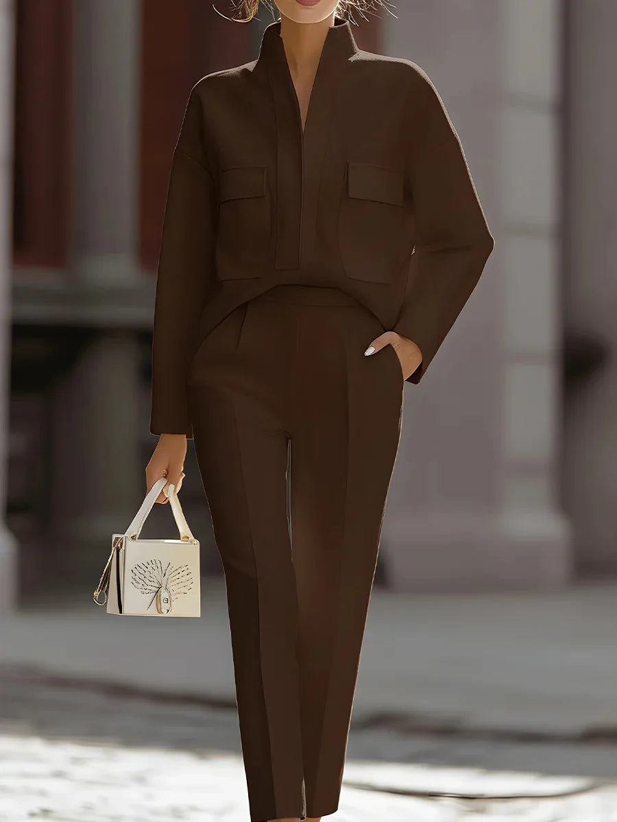 2026 Spring Urban Commute New Style Fashion Elegant Versatile Long Sleeve Lapel Pocket Women Casual Suit