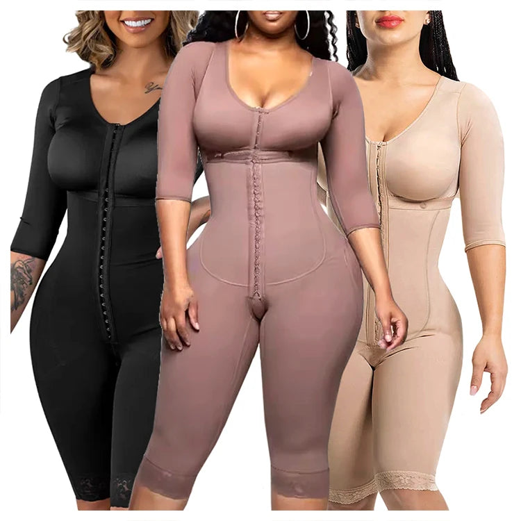 Cintas Colombianas de Corpo Inteiro Modeladoras de Alta Compressão Pós-Operatório Pós-Parto Lipo Braço Afinador Cintura Redutora Modeladora