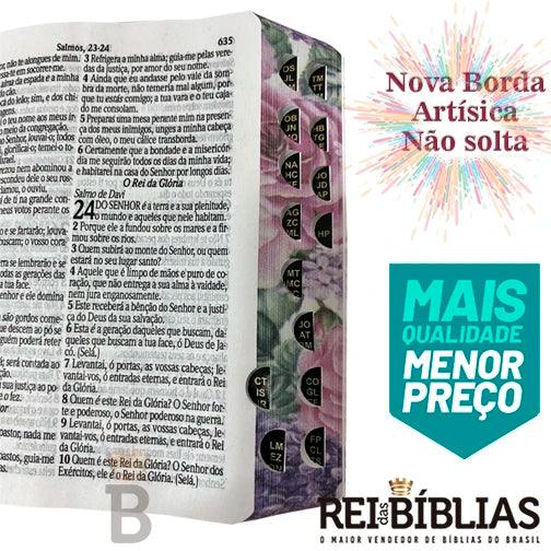 Carta da Bíblia Sagrada, botão grande rosa e caneta - CRAVO ROSE