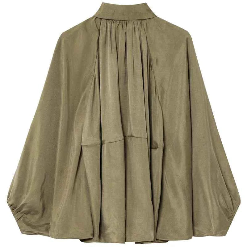 HXAO Women's Bomber Jacket Autumn New In Coats & Jackets Oversized Puff Long Sleeve Tops Ruffled Loose Outerwears Fashion Coats