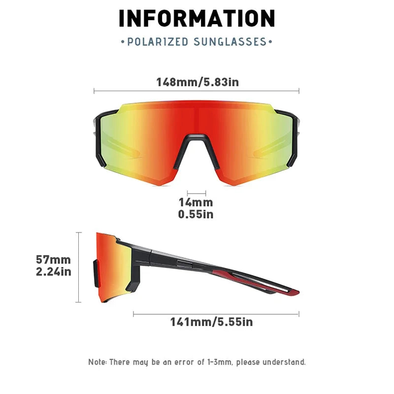 Polarized Sports Cycing Sunglasses  Men Women Myopic Frame Outdoor Sports Goggles Fit Over Myopia MTB Road Cycling Eyewear