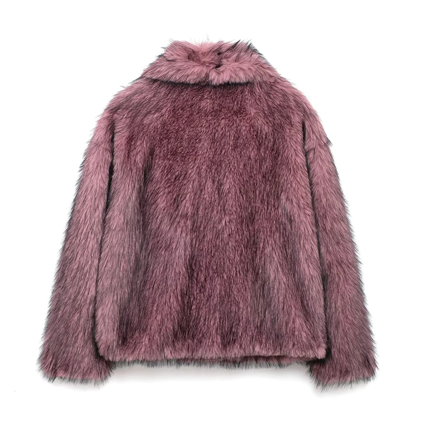 KONDALA 2026 Spring Summer Casual Faux Fur Brown Women Warm Jackets Valentine‘s Day Turn Down Collar Oversized Elegant Coats