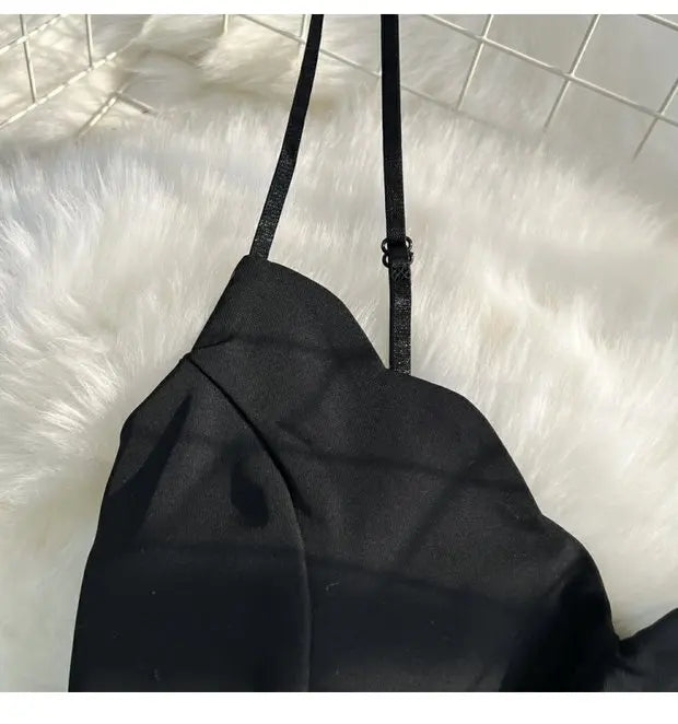 Elegant V-Neck Strap Dress Casual High Waist Slimming One-Piece Wide Leg Pants Long Loose Fitting Women's Online Exclusive
