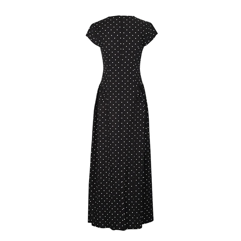 Women New Long Dresses Summer Elegant Upgraded Version Casual Polka Dots Party Dress Graceful Holiday Casual Slim Female Dresses