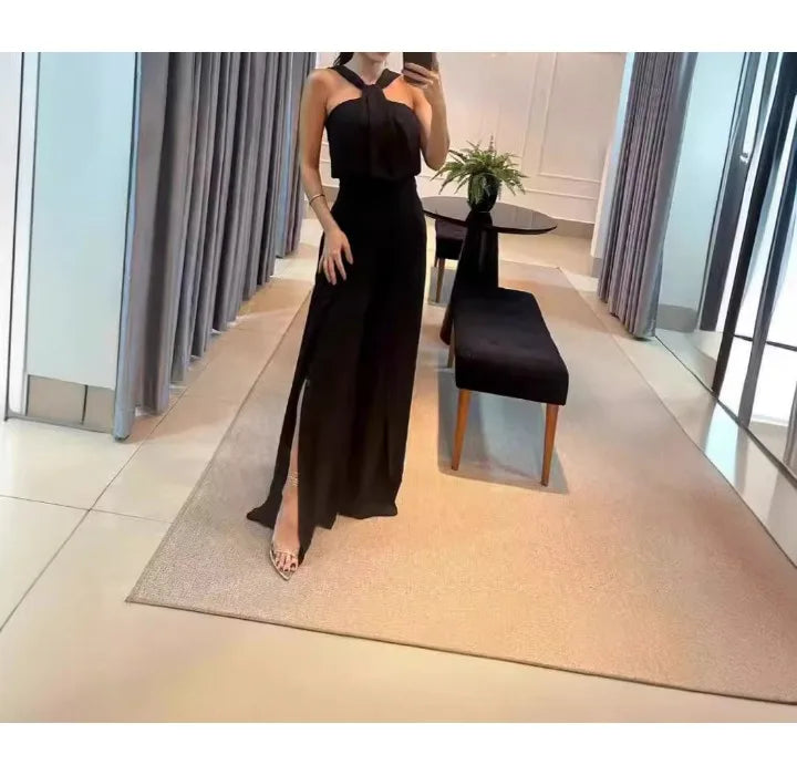Women's Jumpsuit Streetwear Fresh and Sweet 2024 Summer Female's New Fashion Backless Sleeveless High Waist Conjoined Body Pants