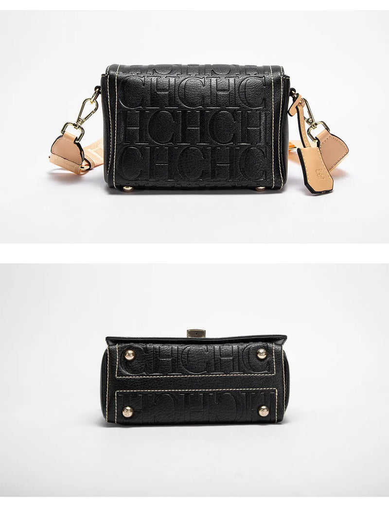 CH Fashion Design Model Metal Accessories Buckle Women's Shoulder Bag Luxury Brand 2024 Fashion Solid Colour Printed Head Bag
