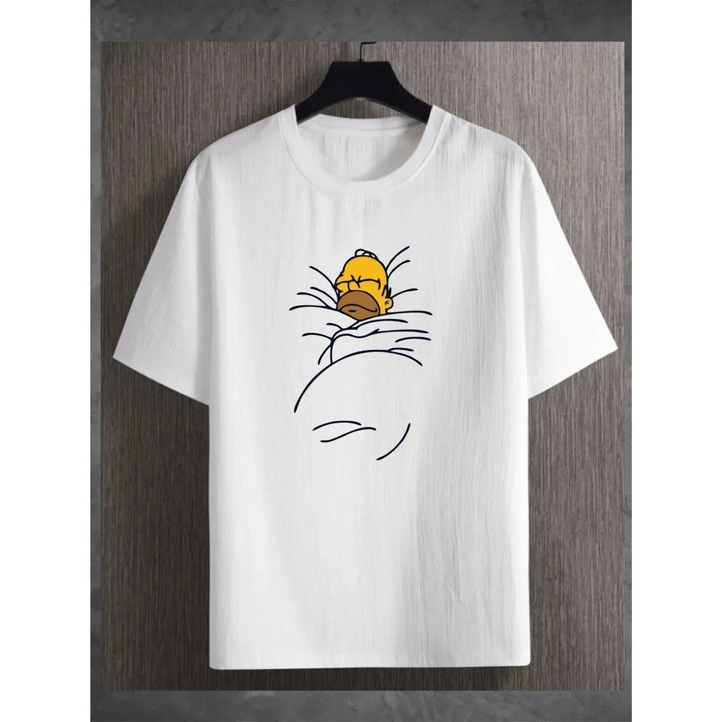 Men's T-shirt Hommer Simpson Snooze Basic Streetwear Cotton