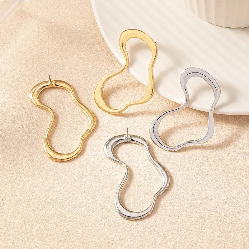 Trending Metal Geometry Stud Earring Fashion New Design Irregular Minimalist Earrings for Women Fashion Jewelry Gifts 2024