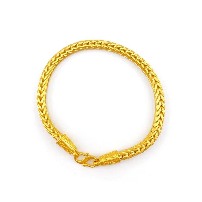 9999 real gold 24K yellow gold Snake Bone Bracelet Jewelry Keel Bracelet - CRAVO ROSE