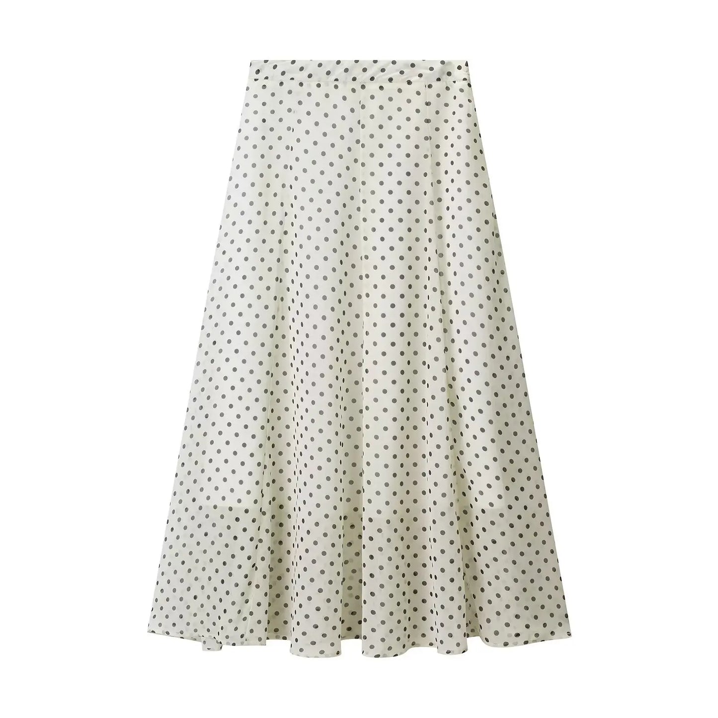 CharmChant Women's Polka Dot Sheer Chiffon Oversized Shirt & Maxi Skirt 2 Piece Set Spring 2026 Retro Elegant Chic Party Outfits