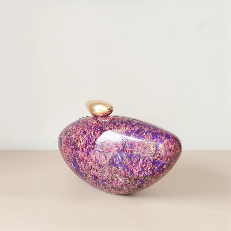 Shell Brand Pearl Brown Marble Acrylic Box Clutches Evening Bag Wedding Party  Female Mini Purse Evening Female Bridal Handbag