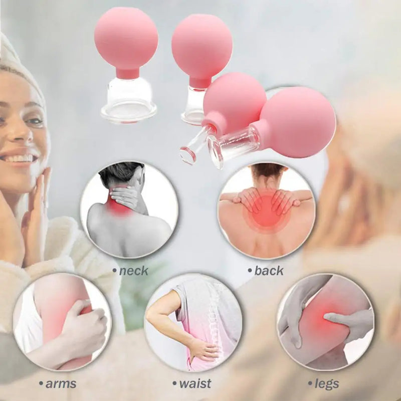 Ventosa de vidro com ventosa para massagem facial, ventosa para acupuntura facial, ventosa para emagrecimento, queima de gordura, cuidados com a saúde, ventosa facial