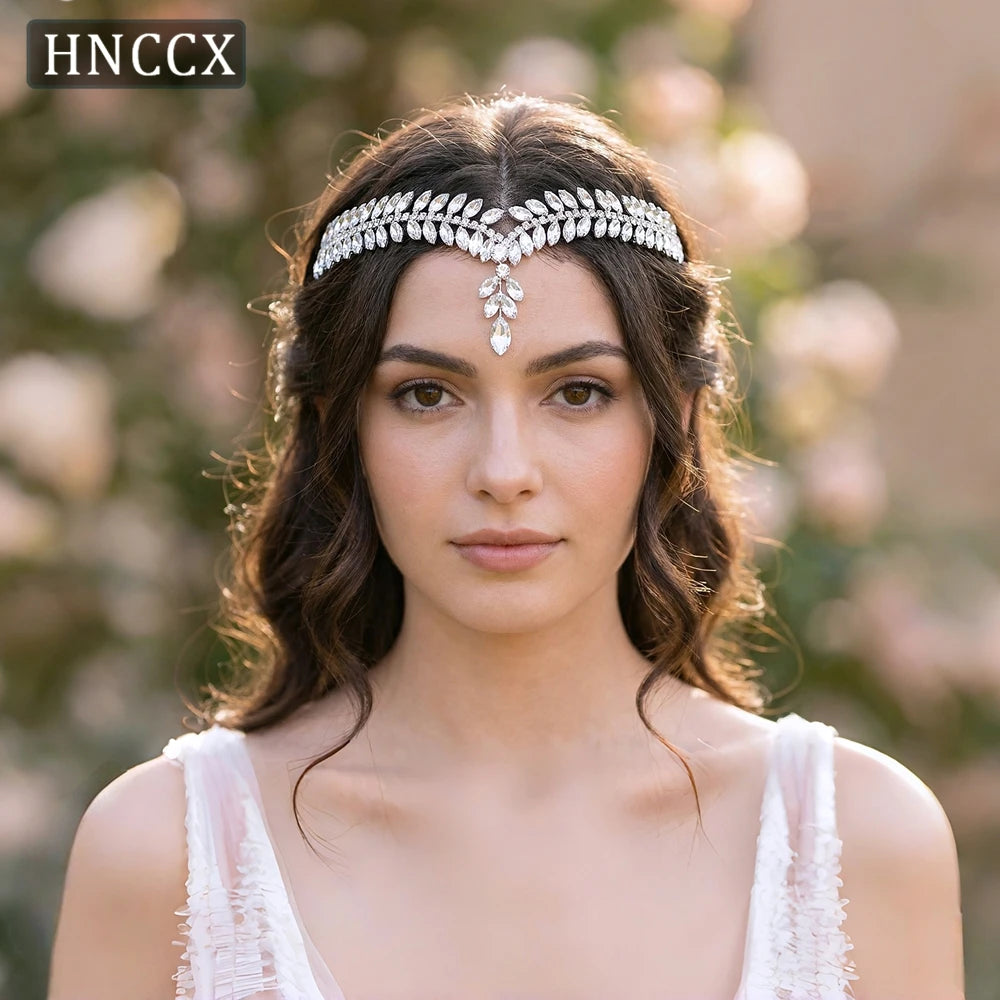YouLaPan Crystal Forehead Headband for Women Brides Headpiece Party Wedding Hair Accessories Jewelry Bridal Headdress HP529