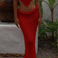 Sexy Knit Crop Tops Skirt Sets Women Sleeveless Backless Sling Tank Long Hip Package Skirts 2025 Holiday Beach 2 Piece Set Lady