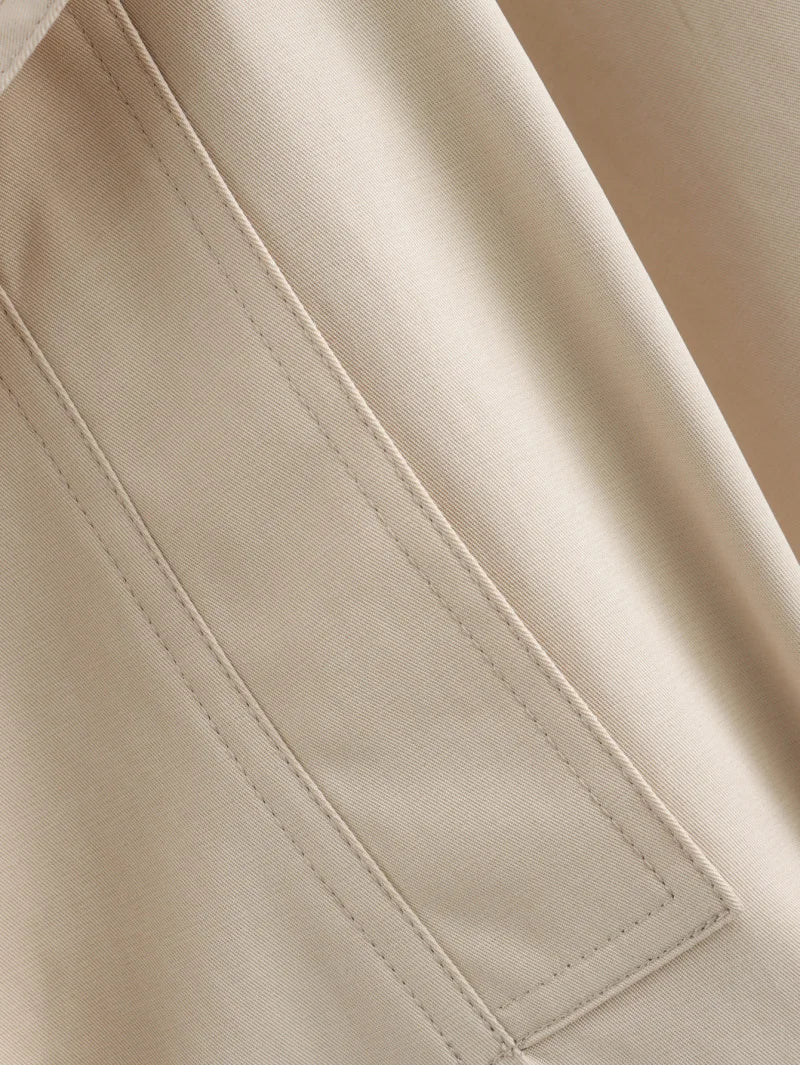 ETJ 2025 new  women's British wind trench coat style double-breasted long sleeve belt lapel jacket short coat