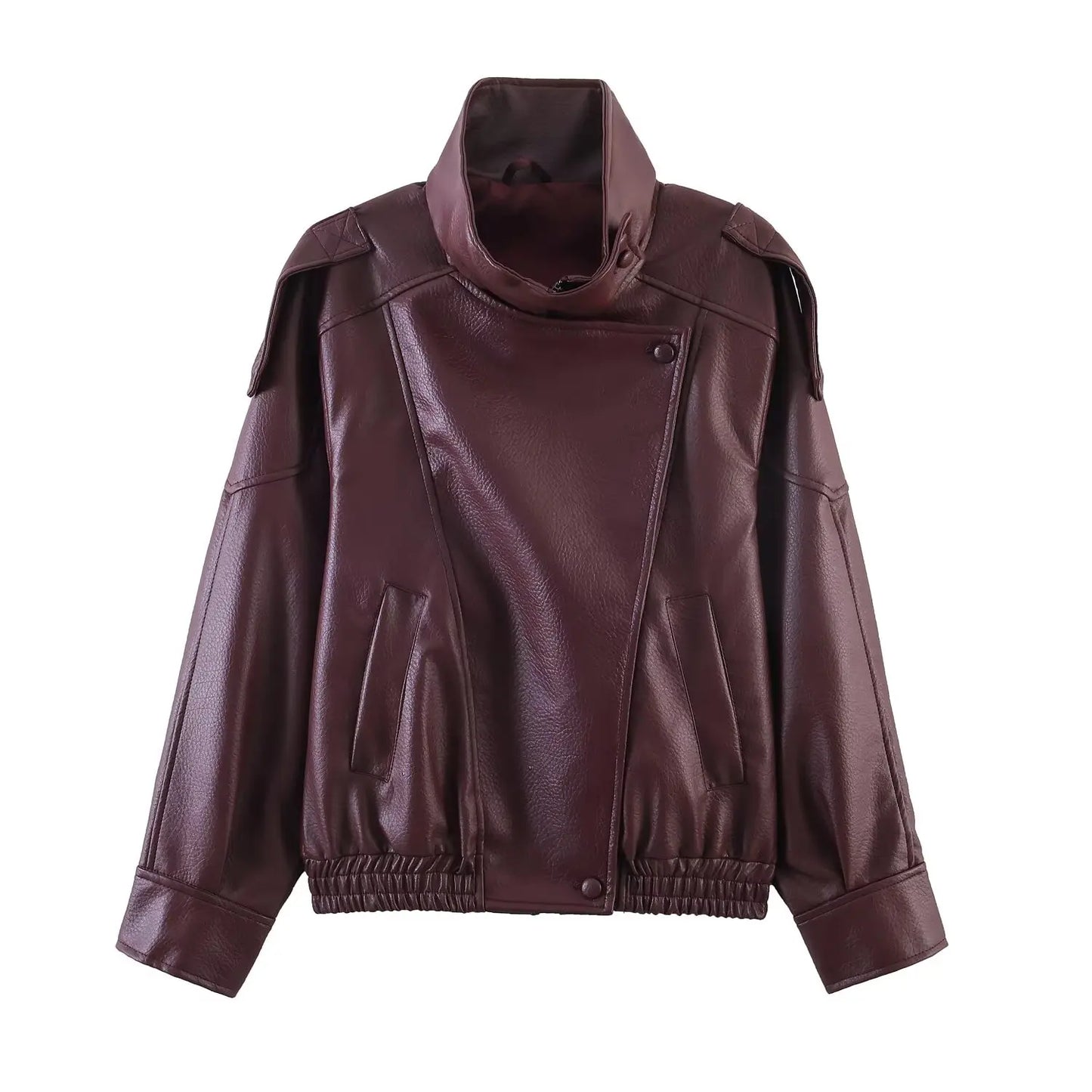 Fashionable High-Quality Zipper Three-Color Leather Jacket Women's Premium Style Small Fragrance Wind Summer Outerwear