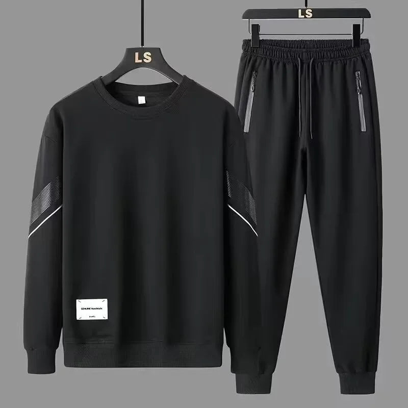 Conjunto de moletom manga comprida, calça e top casual esportivo de 2 peças, coleção de inverno