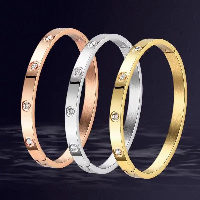 Simplicity Bracelets for Women Stainless Steel Bracelet Fashion Jewelry Charm Jewelry Accessories Crystal Bracelet - CRAVO ROSE