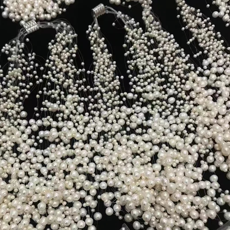 Colar de pérolas naturais de água doce com múltiplas camadas para mulheres, joias da moda, 30 camadas