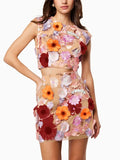 Spring Dress Women's Skirt High-quality Embroidery Hook Pattern Sleeveless Crop Top Wrap Hip Skirt Set of Two Pieces