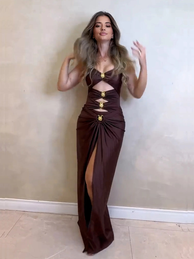 Push Up Bikini Sets One Piece Swimsuit with Long Skirt Cover ups Beach Party Dresses Female Hollow Out Resort Wear Biquini S240
