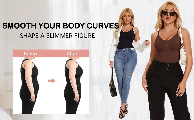 SLIMBELLE Women's Full Body Shaper Bodysuits Tummy Control Butt Lifter Slim Underwear Shapewear Thigh Slimmer Shorts One-Piece