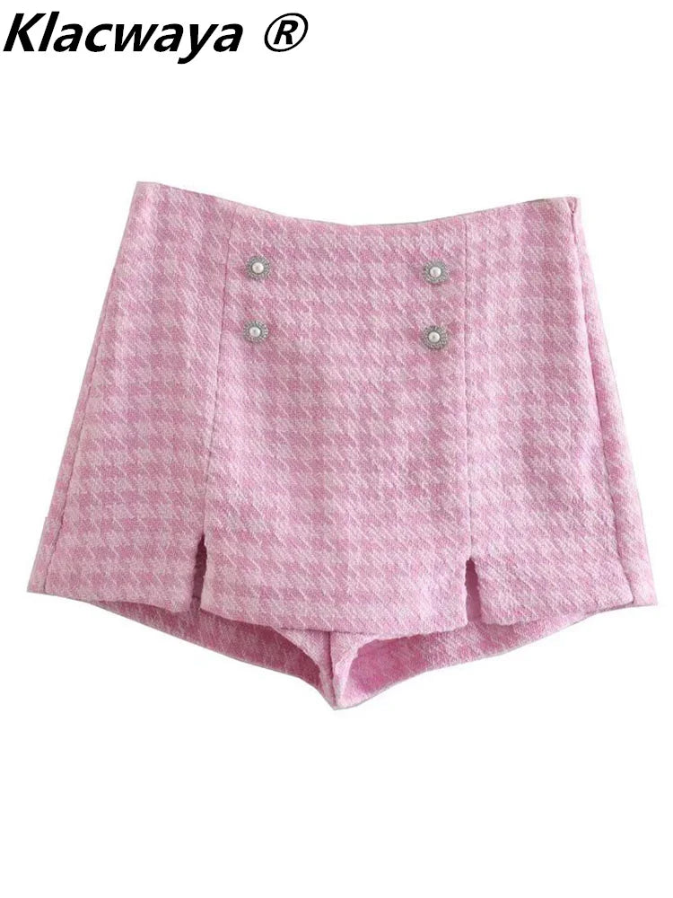 Conjunto de 2 peças de tweed Klacwaya, blazer chique, terno feminino, shorts, terno com shorts para mulheres, ternos femininos