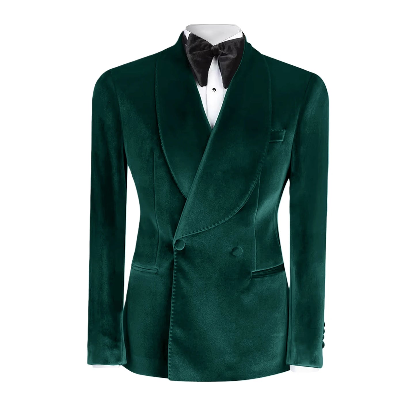 Formal Velvet Men's Suits Blazer Double Breasted Jacket 1 Piece Elegant Slim Fit Male Clothing Wedding Men Business Casual Coats