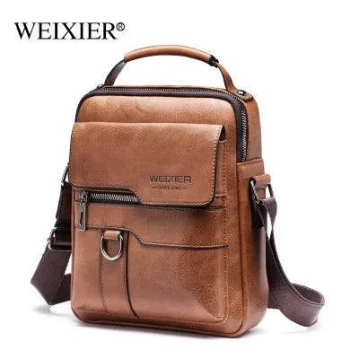 2021 New Men's Messenger Bag Brand designer PU Leather Retro Large-capacity Shoulder Bag Man Handbag Travel Backpack Sac à main - CRAVO ROSE