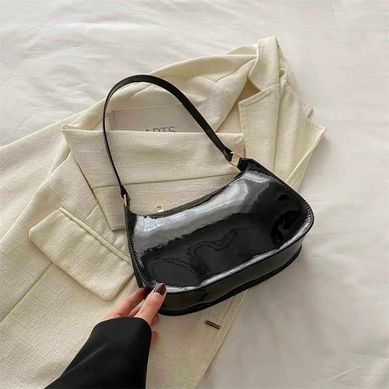 Bolsa de Luxo Francesa para Mulheres – Cor Sólida, Textura Sofisticada e Versátil (Modelo de Ombro)