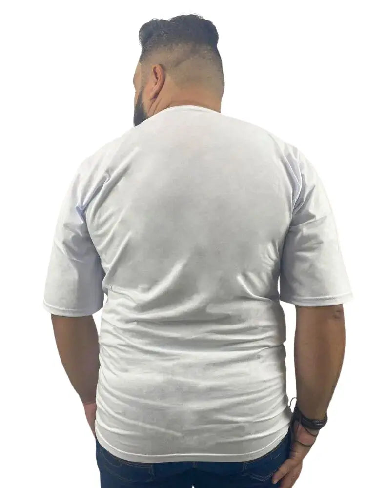 Men's Lisa Basic White Plus Size T-Shirt