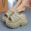 Women 10cm Increased Wedges Slippers 2024 Summer Breathable Casual Platform Slides Shoes for Women Light Slip on Female Sandals