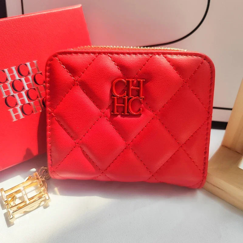 CH Exquisite Brand Logo Women's Wallet New Exquisite Luxury Short Style Solid Color Coin Women's Wallet High Quality PU Material