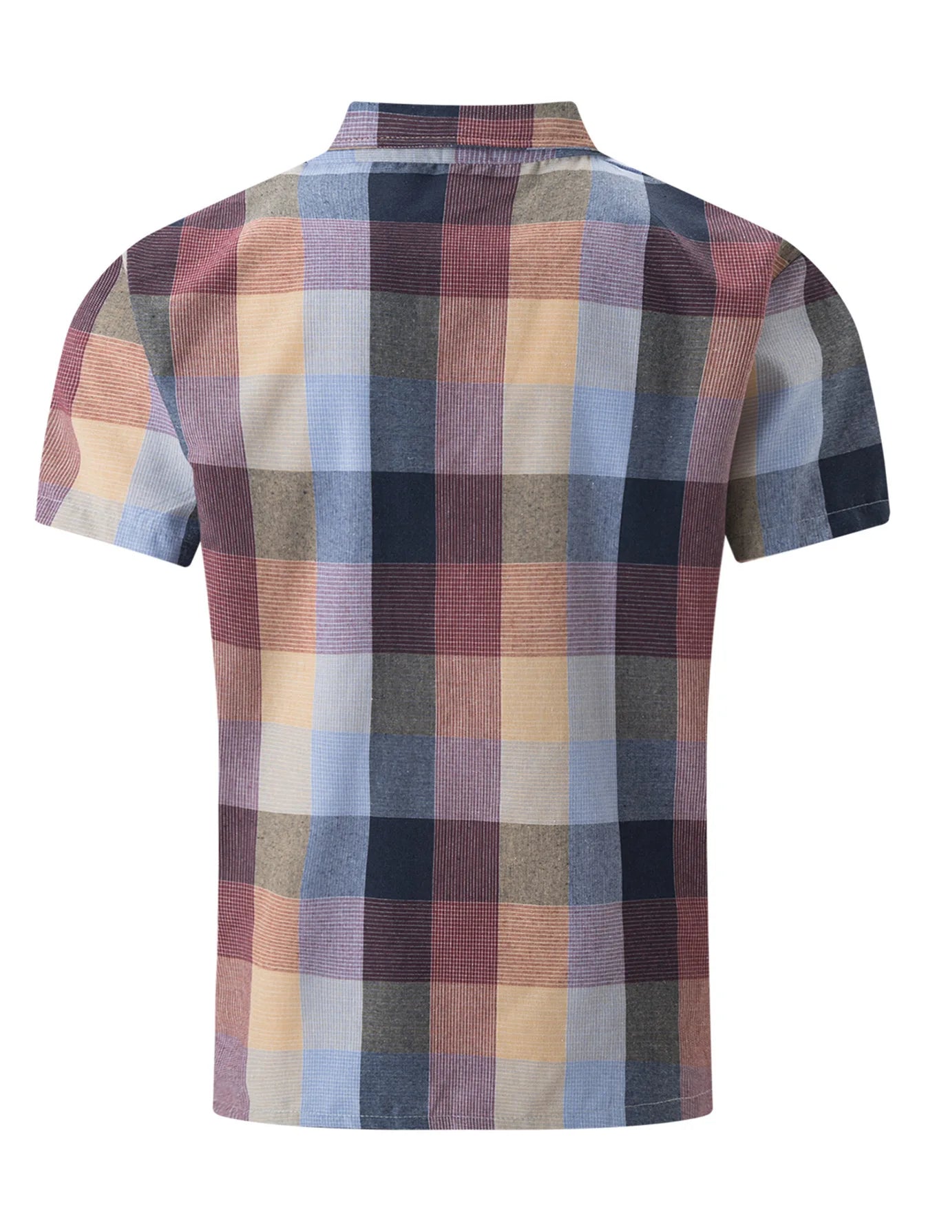 2024 Cross Border Amazon Summer New Plaid Shirt Summer Men's Short Sleeve Lapel Youth Casual Short Sleeve Men's Shirt