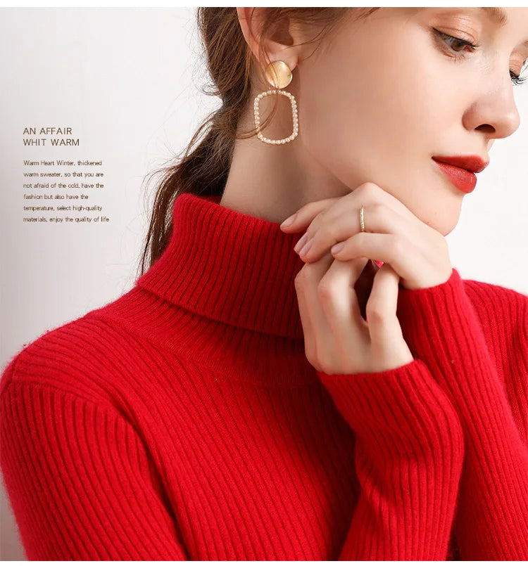 Heliar Women Fall Turtleneck Sweater Knitted Soft Pullovers Cashmere Jumpers Basic Soft Sweaters For Women 2026 Autumn Winter