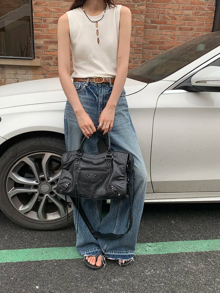 City Motorcycle Shoulder Bag Tote Bag for Women Luxury Designer 2026 Autumn and Winter handbag crossbody Large Capacity