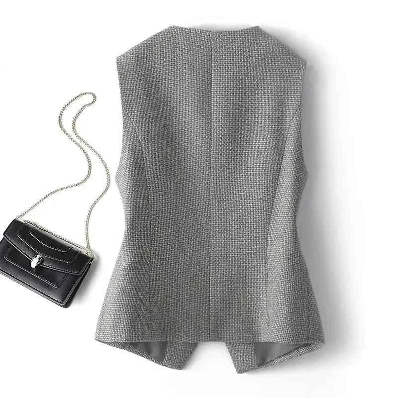 New Women's Suit Vest Coat 2024 Spring Autumn Comfortable Sleeveless Ladies Blazer Vest Versatile Lady Blazer Waistcoat Jacket